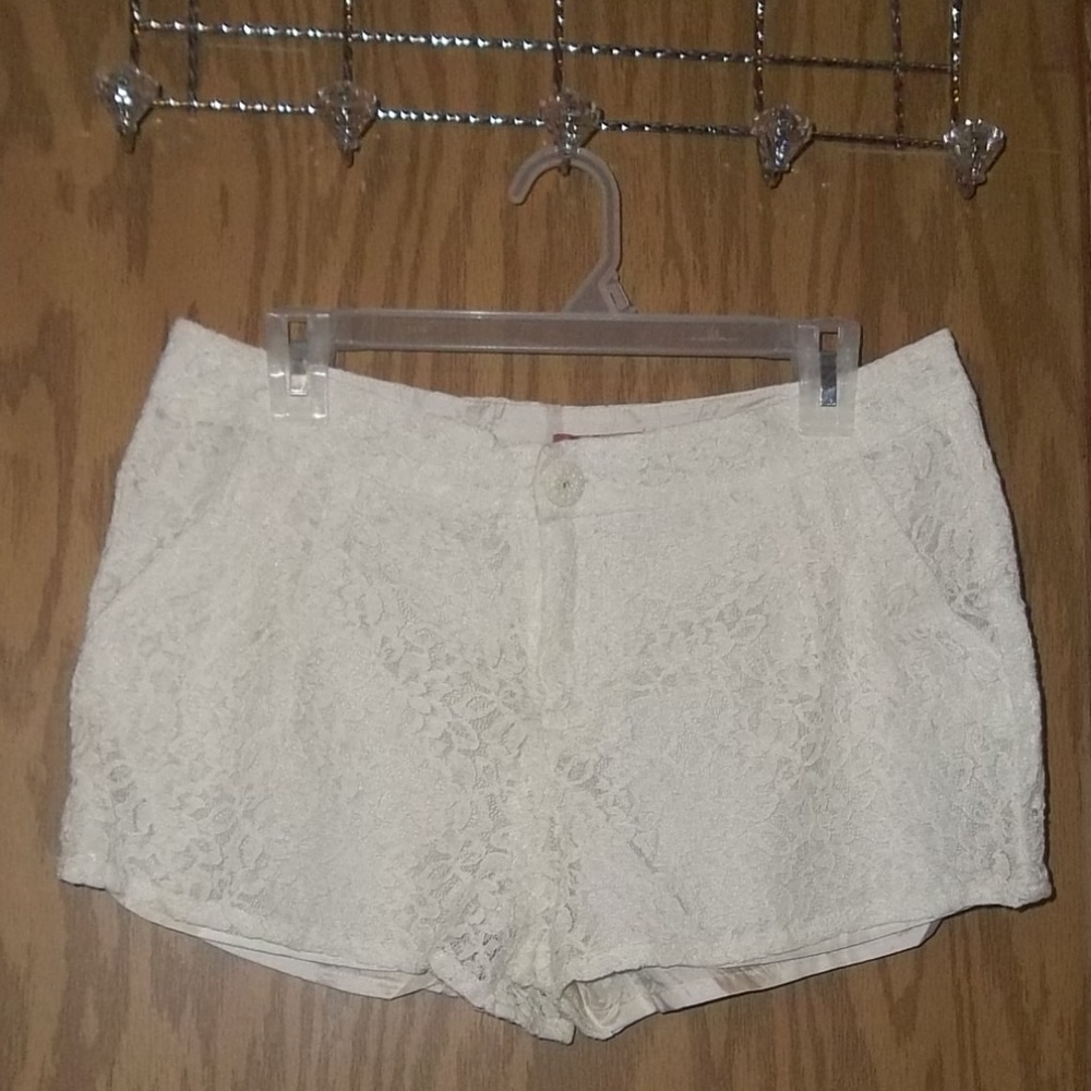 Brand New Lace Shorts Silk Lining Front Pockets